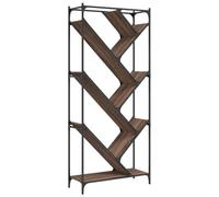 vidaXL Estantería, Organizador de Almacenamiento, Estantes para Libros, Armario Librería para Oficina, Madera de Ingeniería y Metal Marrón Roble