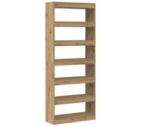 vidaXL Estantería Minimalista de Madera de Roble Artisan de con 6 estantes de Madera ingeniera | Ideal para Sala de Estar, Biblioteca o Estudio. Diseño Moderno y Elegante, Uso Interior, Montaje requ