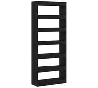 vidaXL Estantería Minimalista de Roble Negro con 6 Estantes de Madera Ingenierizada para Almacenamiento | Ideal para Sala de Estar, Estudio u Oficina | Diseño Moderno y Elegante | Uso Interior | Mon