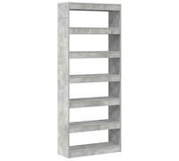 vidaXL Estantería Minimalista Gris Concreto de con 6 Estantes de Madera almacenar Cosas. Su diseño Moderno la Hace Ideal para la Sala de Estar o la Oficina. Es de fácil Montaje y es u