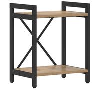 vidaXL Estantería Multinivel 40 x 30 x 48.5 cm en Roble Artesanal y Madera Compuesta Negra. Estructura de Acero Autoportante con Patas Ajustables. Ideal para Almacenamiento Interior. Estilo Industria