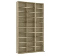 vidaXL Estantería para CD Aparador Armario Mueble Mostrador Organizador Almacenamiento Salón Casa Hogar Contrachapada Roble Sonoma 102x16x177,5 cm