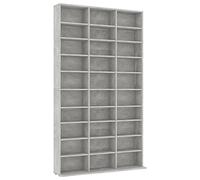 vidaXL Estantería para CD Aparador Armario Mueble Mostrador Organizador Almacenamiento Salón Casa Hogar Contrachapada Gris Hormigón 102x16x177,5 cm