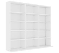 vidaXL Armario para CDs Madera contrachapada Blanco 102x23x89,5 cm