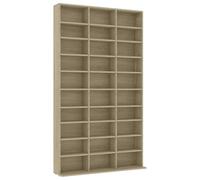 vidaXL Estantería para CD Aparador Armario Mueble Mostrador Organizador Almacenamiento Salón Casa Hogar Contrachapada Roble Sonoma 102x16x177,5 cm