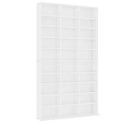 vidaXL Estantería para CD Aparador Armario Mueble Mostrador Organizador Almacenamiento Salón Casa Hogar Madera Contrachapada Blanco 102x16x177.5 cm