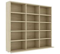 vidaXL Estantería para CD Aparador Armario Mueble Mostrador Organizador Almacenamiento Salón Casa Hogar Contrachapada Roble Sonoma 102x23x89.5 cm
