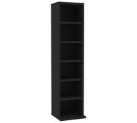 vidaXL Estantería para CDs Madera Contrachapada Mobiliario Organizador Colección Música Elegante Práctica Moderna Duradera Resistente Robusta Negro