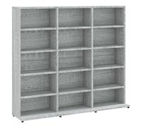 vidaXL Estantería para CDs Madera contrachapada Gris 102x23x89,5 cm