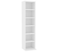 vidaXL Estantería para CDs Madera Contrachapada Mobiliario Organizador Colección Música Elegante Práctica Moderna Duradera Resistente Robusta Blanco
