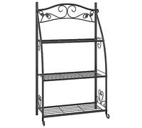 vidaXL Estantería para Flores Acero Negro 56x30x96 cm, Estante Flores, estantería Escalera, Soporte para macetas, Soporte Plantas, Estante en Escalera