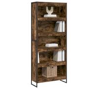 vidaXL Estantería para Libros 2 pcs Roble Humo 80 x 30 x 155 cm, Sala de Estar, Conjunto de Muebles Rectangular y Resistente con diseño Elegante para Espacios Modernos, Ideal para Comodidad y Estilo