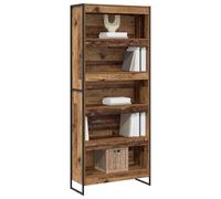 vidaXL Estantería para Libros 80 x 30 x 189,5 cm Madera de ingeniería, Mueble para Libros Rectangular, estantería Industrial, Organizador Moderno, Ahorra Espacio en el salón