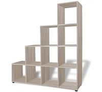 vidaXL Estantería para Libros Forma de Escalera 142 cm Roble Estante Librería