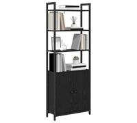 vidaXL Estantería para Libros Roble Negro 60 x 24 x 161 cm, Oficina en casa, Unidad de estantería Moderna, Almacenamiento de estantería Industrial, Unidades Independientes, exhibición Elegante para d