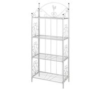 vidaXL Estantería para Plantas 4 Niveles de Acero Blanco Estante para Macetas