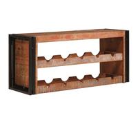 vidaXL - Estantería para vino (100 x 45 x 33 cm, madera recuperada maciza, organizador de cocina, almacenamiento de madera, rectangular, acento para amantes del vino, decoración de pared para comedor
