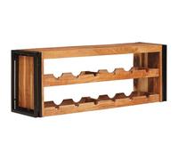 vidaXL - Estantería para vino, color marrón, 100 x 45 x 33 cm, madera de acacia maciza, organizador de cocina, almacenamiento de madera, rectangular, acento para amantes del vino, decoración de pared