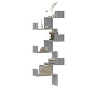 vidaXL Estantería Pared de Esquina Madera Gris Sonoma 45x45x147 cm, Estante de Esquina, Estante montado en la Pared, Estante de exhibición de Pared