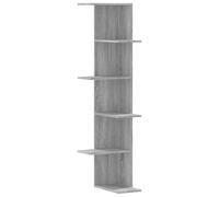 vidaXL Estantería Pared de Esquina Madera Gris Sonoma 36,5x36,5x140 cm, Estante de Esquina, Estante montado en la Pared, Estante de exhibición de Pared