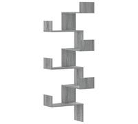 vidaXL Estantería Pared de Esquina Madera Gris Sonoma 45x45x147 cm, Estante de Esquina, Estante montado en la Pared, Estante de exhibición de Pared