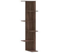 vidaXL Estantería Pared de Esquina Madera marrón Roble 36,5x36,5x140cm, Estante de Esquina, Estante montado en la Pared, Estante de exhibición de Pared