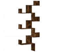 vidaXL Estantería Pared de Esquina Madera Roble Ahumado 45x45x147 cm, Estante de Esquina, Estante montado en la Pared, Estante de exhibición de Pared