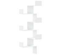 vidaXL Estantería de pared de esquina madera de ingeniería blanca 45x45x147 cm