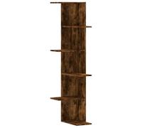 vidaXL Estantería de pared esquina madera roble ahumado 36,5x36,5x140 cm