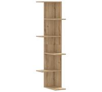 vidaXL Estantería Pared Esquina Madera Roble Artisan 36,5x36,5x140 cm, Estante de Esquina, Estante montado en la Pared, Estante de exhibición de Pared
