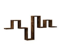 vidaXL Estantería Pared Madera ingeniería Roble Ahumado 104,5x10x43 cm, estantería de almacenaje, Estante de Pared, estantería de Pared Colgante