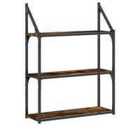 Estantería Pared Madera Ingeniería Roble Ahumado 60x21x78,5 Cm Vidaxl