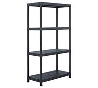 vidaXL Estantería Plástico 100kg 60x30x138cm Negra Almacenamiento Industrial