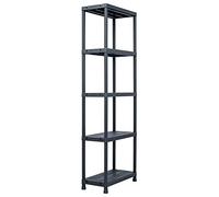 vidaXL Estantería Plástico 125kg 60x30x180cm Negra Almacenamiento Industrial