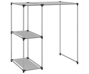 vidaXL Estantería sobre Lavadora Baño Almacenamiento Auxiliar Colada Estantes Organizador Inodoro Multifuncional Ducha Hierro Gris