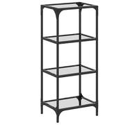 vidaXL Estantería superficie de vidrio transparente acero 40x30x95 cm, armario de almacenamiento, aparador, armario para pasillo, mueble buffet