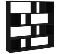 vidaXL Estantería y Biombo, Negro, 105x24x102 cm, Madera de ingeniería, Estantería Alta, Mueble Auxiliar, Librería, Separador de Oficina, Mueble hogar y Oficina