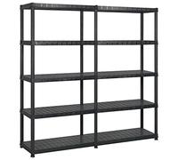 vidaXL Estanterías de Almacenaje 5 Niveles Estante Muebles Mobiliario Soporte Adornos Exhibición Organizador Plástico Negro 170x40x185cm