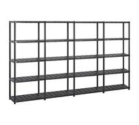 vidaXL Estanterías de almacenaje 5 Niveles plástico Negro 284x38x170cm