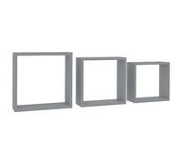 vidaXL Estanterías de Cubos para Pared 3 Piezas Estante Colgante CD Libros Coleccionables Fotos Premios Adornos Decoración Librerías Hogar Gris