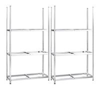 vidaXL Estanterías de neumáticos 3 Niveles 2 uds Acero 110x40x200 cm