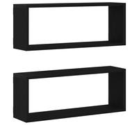 vidaXL Estanterías de Pared 2 Paquetes Roble Negro 60x15x23 cm Hechas de Madera contrachapada