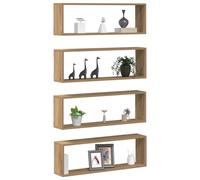 vidaXL Estanterías de Pared 4 pcs Roble Artesanal 80 x 15 x 26 cm, Estante Rectangular para Sala, Moderno y Resistente, Almacenamiento de Madera, decoración Minimalista