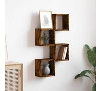 vidaXL Estanterías de Pared, 4 Piezas de Madera Engineered en Roble Ahumado, 26 x 15 x 26 cm. Tienen un diseño Moderno Que Ahorra Espacio y Son fáciles de Instalar. Son Solo para Interiores y Perfec