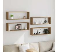 vidaXL Estanterías de Pared 4 pcs Roble Artesanal 80 x 15 x 26 cm, Estante Rectangular para Sala, Moderno y Resistente, Almacenamiento de Madera, decoración Minimalista