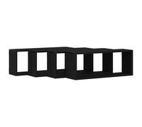 vidaXL Estanterías de Pared Montada en la Pared 4 uds. Roble Negro | Ideal para aprovechar al máximo tu pared, Perfecto para mostrar decoraciones o para guardar cosas,