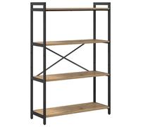 vidaXL Estanterías de Roble Artesanal, Medidas 80 x 30 cm y 118 cm de Alto. Tienen estantes de Madera Engineered y Acero, pies Ajustables y una Estructura Cruzada para Mayor Estabilidad. Son para Uso