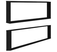 vidaXL Estantes cúbicos de Pared 2 uds Roble Negro 100x15x30 cm