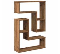 vidaXL Estantes Cubo de Pared 2 uds Madera Envejecida 50x15x50 cm, estantería de Pared, estantería Flotante, Armario de Pared, Estante de Pared
