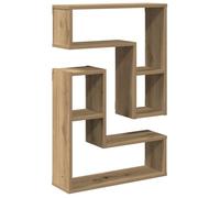 vidaXL Estantes Cubo de Pared 2 uds Madera Roble Artisan 50x15x50 cm, estantería de Pared, estantería Flotante, Armario de Pared, Estante de Pared